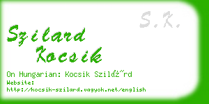 szilard kocsik business card